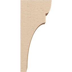 Ekena Millwork - CORUR055X06X14YORRCPR - Timberthane Faux Wood Corbel, Yorktown Style, 5 1/2"W x 6"D x 14"H, Primed Tan