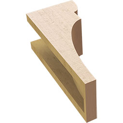 Ekena Millwork - CORUR055X06X14YORRCPR - Timberthane Faux Wood Corbel, Yorktown Style, 5 1/2"W x 6"D x 14"H, Primed Tan