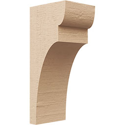 Ekena Millwork - CORUR055X06X14YORRCPR - Timberthane Faux Wood Corbel, Yorktown Style, 5 1/2"W x 6"D x 14"H, Primed Tan