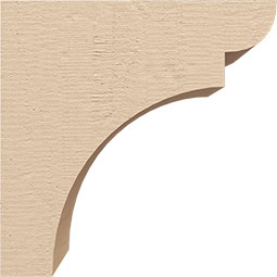 Ekena Millwork - CORUR055X08X08YORRCPR - Timberthane Faux Wood Corbel, Yorktown Style, 5 1/2"W x 8"D x 8"H, Primed Tan