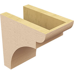 Ekena Millwork - CORUR055X08X08YORRCPR - Timberthane Faux Wood Corbel, Yorktown Style, 5 1/2"W x 8"D x 8"H, Primed Tan