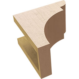 Ekena Millwork - CORUR055X08X08YORRCPR - Timberthane Faux Wood Corbel, Yorktown Style, 5 1/2"W x 8"D x 8"H, Primed Tan