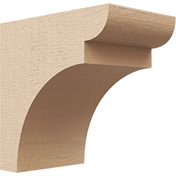 Ekena Millwork - CORUR055X08X08YORRCPR - Timberthane Faux Wood Corbel, Yorktown Style, 5 1/2"W x 8"D x 8"H, Primed Tan