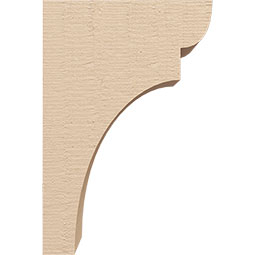 Ekena Millwork - CORUR055X08X12YORRCPR - Timberthane Faux Wood Corbel, Yorktown Style, 5 1/2"W x 8"D x 12"H, Primed Tan