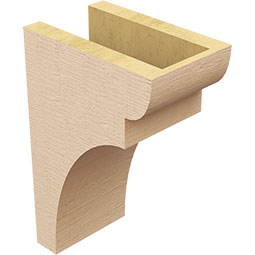 Ekena Millwork - CORUR055X08X12YORRCPR - Timberthane Faux Wood Corbel, Yorktown Style, 5 1/2"W x 8"D x 12"H, Primed Tan