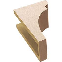 Ekena Millwork - CORUR055X08X12YORRCPR - Timberthane Faux Wood Corbel, Yorktown Style, 5 1/2"W x 8"D x 12"H, Primed Tan