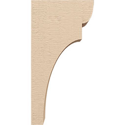 Ekena Millwork - CORUR055X08X16YORRCPR - Timberthane Faux Wood Corbel, Yorktown Style, 5 1/2"W x 8"D x 16"H, Primed Tan