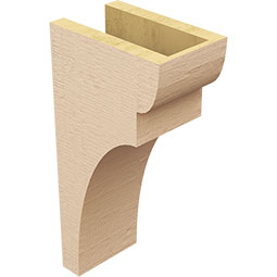Ekena Millwork - CORUR055X08X16YORRCPR - Timberthane Faux Wood Corbel, Yorktown Style, 5 1/2"W x 8"D x 16"H, Primed Tan