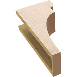 Ekena Millwork - CORUR055X08X16YORRCPR - Timberthane Faux Wood Corbel, Yorktown Style, 5 1/2"W x 8"D x 16"H, Primed Tan