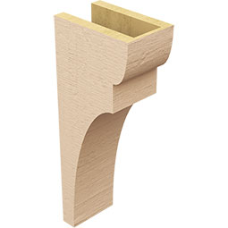 Ekena Millwork - CORUR055X08X20YORRCPR - Timberthane Faux Wood Corbel, Yorktown Style, 5 1/2"W x 8"D x 20"H, Primed Tan