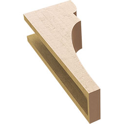 Ekena Millwork - CORUR055X08X20YORRCPR - Timberthane Faux Wood Corbel, Yorktown Style, 5 1/2"W x 8"D x 20"H, Primed Tan