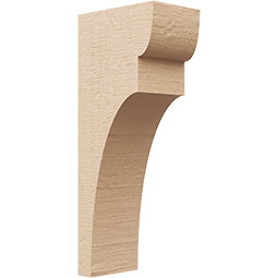 Ekena Millwork - CORUR055X08X20YORRCPR - Timberthane Faux Wood Corbel, Yorktown Style, 5 1/2"W x 8"D x 20"H, Primed Tan