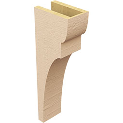 Ekena Millwork - CORUR055X08X24YORRCPR - Timberthane Faux Wood Corbel, Yorktown Style, 5 1/2"W x 8"D x 24"H, Primed Tan
