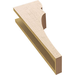 Ekena Millwork - CORUR055X08X24YORRCPR - Timberthane Faux Wood Corbel, Yorktown Style, 5 1/2"W x 8"D x 24"H, Primed Tan