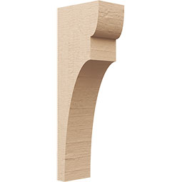 Ekena Millwork - CORUR055X08X24YORRCPR - Timberthane Faux Wood Corbel, Yorktown Style, 5 1/2"W x 8"D x 24"H, Primed Tan