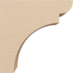 Ekena Millwork - CORUR055X10X10YORRCPR - Timberthane Faux Wood Corbel, Yorktown Style, 5 1/2"W x 10"D x 10"H, Primed Tan
