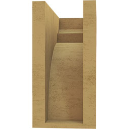 Ekena Millwork - CORUR055X10X10YORRCPR - Timberthane Faux Wood Corbel, Yorktown Style, 5 1/2"W x 10"D x 10"H, Primed Tan