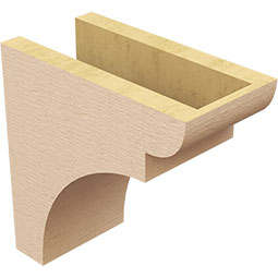 Ekena Millwork - CORUR055X10X10YORRCPR - Timberthane Faux Wood Corbel, Yorktown Style, 5 1/2"W x 10"D x 10"H, Primed Tan