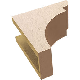 Ekena Millwork - CORUR055X10X10YORRCPR - Timberthane Faux Wood Corbel, Yorktown Style, 5 1/2"W x 10"D x 10"H, Primed Tan