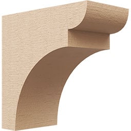 Ekena Millwork - CORUR055X10X10YORRCPR - Timberthane Faux Wood Corbel, Yorktown Style, 5 1/2"W x 10"D x 10"H, Primed Tan
