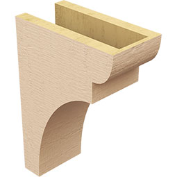 Ekena Millwork - CORUR055X10X14YORRCPR - Timberthane Faux Wood Corbel, Yorktown Style, 5 1/2"W x 10"D x 14"H, Primed Tan
