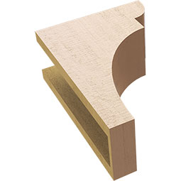 Ekena Millwork - CORUR055X10X14YORRCPR - Timberthane Faux Wood Corbel, Yorktown Style, 5 1/2"W x 10"D x 14"H, Primed Tan