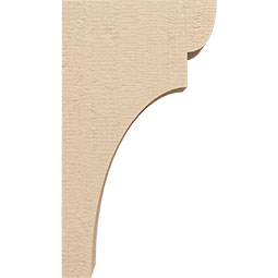Ekena Millwork - CORUR055X10X18YORRCPR - Timberthane Faux Wood Corbel, Yorktown Style, 5 1/2"W x 10"D x 18"H, Primed Tan