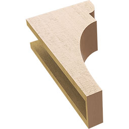 Ekena Millwork - CORUR055X10X18YORRCPR - Timberthane Faux Wood Corbel, Yorktown Style, 5 1/2"W x 10"D x 18"H, Primed Tan