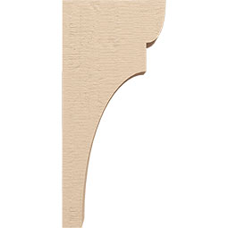 Ekena Millwork - CORUR055X10X22YORRCPR - Timberthane Faux Wood Corbel, Yorktown Style, 5 1/2"W x 10"D x 22"H, Primed Tan