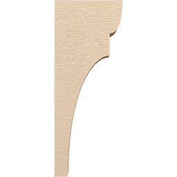 Ekena Millwork - CORUR055X10X26YORRCPR - Timberthane Faux Wood Corbel, Yorktown Style, 5 1/2"W x 10"D x 26"H, Primed Tan
