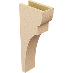 Ekena Millwork - CORUR055X10X26YORRCPR - Timberthane Faux Wood Corbel, Yorktown Style, 5 1/2"W x 10"D x 26"H, Primed Tan