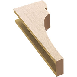 Ekena Millwork - CORUR055X10X26YORRCPR - Timberthane Faux Wood Corbel, Yorktown Style, 5 1/2"W x 10"D x 26"H, Primed Tan