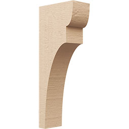 Ekena Millwork - CORUR055X10X26YORRCPR - Timberthane Faux Wood Corbel, Yorktown Style, 5 1/2"W x 10"D x 26"H, Primed Tan