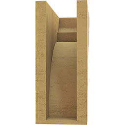Ekena Millwork - CORUR055X12X12YORRCPR - Timberthane Faux Wood Corbel, Yorktown Style, 5 1/2"W x 12"D x 12"H, Primed Tan