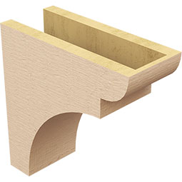 Ekena Millwork - CORUR055X12X12YORRCPR - Timberthane Faux Wood Corbel, Yorktown Style, 5 1/2"W x 12"D x 12"H, Primed Tan