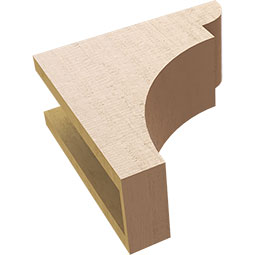 Ekena Millwork - CORUR055X12X12YORRCPR - Timberthane Faux Wood Corbel, Yorktown Style, 5 1/2"W x 12"D x 12"H, Primed Tan
