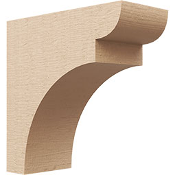 Ekena Millwork - CORUR055X12X12YORRCPR - Timberthane Faux Wood Corbel, Yorktown Style, 5 1/2"W x 12"D x 12"H, Primed Tan