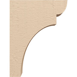 Ekena Millwork - CORUR055X12X16YORRCPR - Timberthane Faux Wood Corbel, Yorktown Style, 5 1/2"W x 12"D x 16"H, Primed Tan
