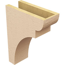 Ekena Millwork - CORUR055X12X16YORRCPR - Timberthane Faux Wood Corbel, Yorktown Style, 5 1/2"W x 12"D x 16"H, Primed Tan