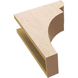 Ekena Millwork - CORUR055X12X16YORRCPR - Timberthane Faux Wood Corbel, Yorktown Style, 5 1/2"W x 12"D x 16"H, Primed Tan