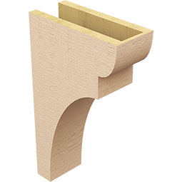 Ekena Millwork - CORUR055X12X20YORRCPR - Timberthane Faux Wood Corbel, Yorktown Style, 5 1/2"W x 12"D x 20"H, Primed Tan