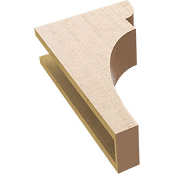 Ekena Millwork - CORUR055X12X20YORRCPR - Timberthane Faux Wood Corbel, Yorktown Style, 5 1/2"W x 12"D x 20"H, Primed Tan