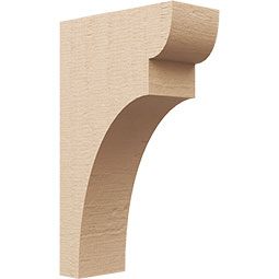 Ekena Millwork - CORUR055X12X20YORRCPR - Timberthane Faux Wood Corbel, Yorktown Style, 5 1/2"W x 12"D x 20"H, Primed Tan