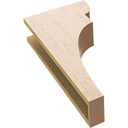 Ekena Millwork - CORUR055X12X24YORRCPR - Timberthane Faux Wood Corbel, Yorktown Style, 5 1/2"W x 12"D x 24"H, Primed Tan
