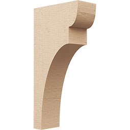 Ekena Millwork - CORUR055X12X24YORRCPR - Timberthane Faux Wood Corbel, Yorktown Style, 5 1/2"W x 12"D x 24"H, Primed Tan