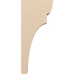 Ekena Millwork - CORUR055X12X28YORRCPR - Timberthane Faux Wood Corbel, Yorktown Style, 5 1/2"W x 12"D x 28"H, Primed Tan