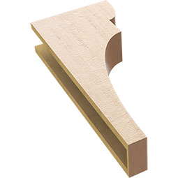 Ekena Millwork - CORUR055X12X28YORRCPR - Timberthane Faux Wood Corbel, Yorktown Style, 5 1/2"W x 12"D x 28"H, Primed Tan