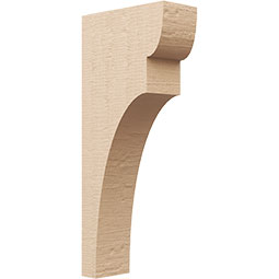 Ekena Millwork - CORUR055X12X28YORRCPR - Timberthane Faux Wood Corbel, Yorktown Style, 5 1/2"W x 12"D x 28"H, Primed Tan