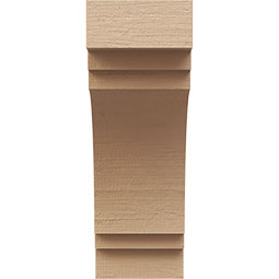 Ekena Millwork - CORUR035X06X10PECRCPR - Timberthane Faux Wood Corbel, Pescadero Style, 3 1/2"W x 6"D x 10"H, Primed Tan