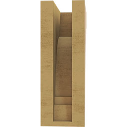 Ekena Millwork - CORUR035X06X10PECRCPR - Timberthane Faux Wood Corbel, Pescadero Style, 3 1/2"W x 6"D x 10"H, Primed Tan